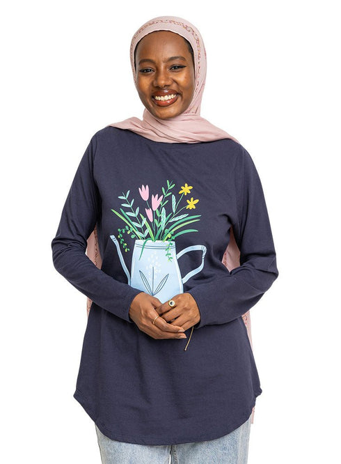 Indigo Printed Long - Sleeve Design 8 - Khotwh